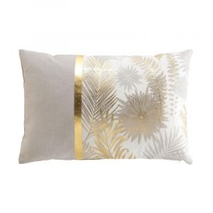 Douceur d'int&eacute;rieur, Coussin D&eacute;houssable (40 x 60 cm) Melisse, Coton/Polyester Imprim&eacute;, Naturel