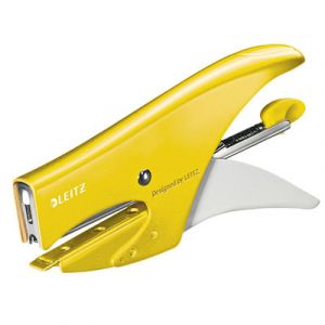 Leitz Pince-agrafeuse Wow, agrafes n°10, capacité 15 feuilles, en métal - Jaune métallisé