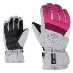 Ziener Leif Gants de Ski Unisexe pour Enfant Taille Unique Rose/chin&eacute; (Pop Pink/Light Melange)