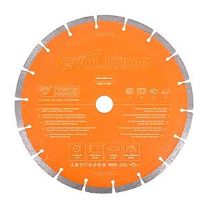Evolution Lame diamantée multi-matériaux de qualité supérieure de 255 mm pour coupe-disques - Idéal pour couper la brique, la tuile de toit, le pavage, le béton armé et plus