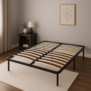 Sommier 180x200 cm Metal Solide et Confortable 29 cm - Montage Rapide - Lattes en Bois 14 en 9mm - Epaisseur Metal 1,2 mm - Id&eacute;al pour Usage Quotidien - CADRE A LATTE JULIE