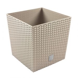 Prosperplast Jardinière Rato Low, en rotin tressé (400x400x408, mocca)