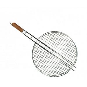 Image de Fomax 49140 - Grille de barbecue ronde avec manche en bois