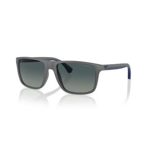 Emporio Armani Homme EA4033 50604U Lunettes de soleil Injecté Gris Bleu Carré Polarisé Ombré
