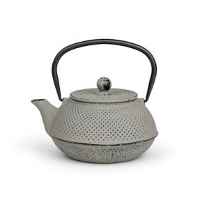 Bredemeijer Petite théière Asia en fonte - Pour induction - 0,8 l - Verseuse en fonte émaillée grise avec filtre en acier inoxydable