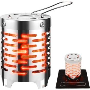 EVOCAMP Chauffage pour rechaud a gaz avec tapis anti-feu de 20x20cm ideal comme chauffage de tente et de camping Chauffage pour