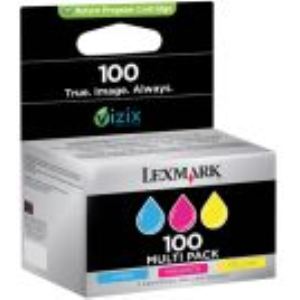 Image de Lexmark 14N0849 - Pack de 3 cartouches d'encre n°100 jaune, cyan et magenta