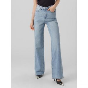 Vero Moda VMTESSA HR Straight RA339 GA Noos, Bleu Jeans Clair, 28W x 32L Femme