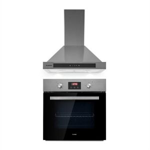 Klarstein Kalahari Zelda Set four encastrable + hotte aspirante 60cm B - Inox