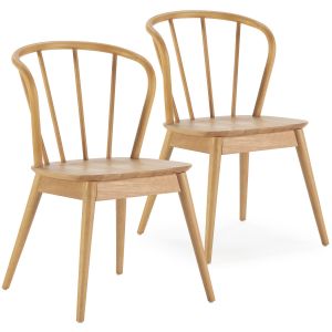 Pack 2 chaises en bois coleur chêne