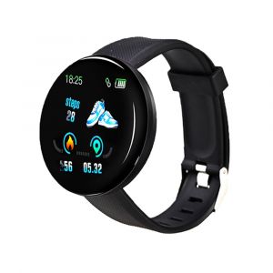 Rovtop D18 Smartband - Bracelet Bluetooth sportif - Mesure de la fr&eacute;quence cardiaque et de la pression art&eacute;rielle - Noir - 1,3 pouces - Bande de silicone amovible