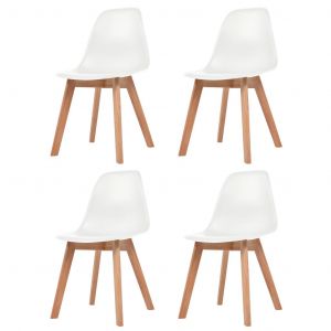 VidaXL Chaises de salle ? manger 4 pcs Blanc Plastique