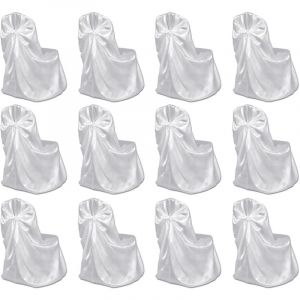 VidaXL Housses de chaise pour banquet de mariage 12 pcs Blanc