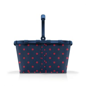 Reisenthel Carrybag bleu à pois rouges - Panier à provisions solide avec beaucoup d'espace de rangement et poche intérieure pratique - Design élégant et imperméable à l'eau