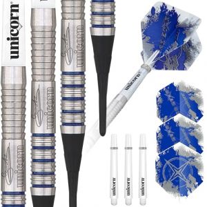 Unicorn Star Gary Anderson Soft Tip Fléchettes Homme, Silver, Size 17G/44.96 mm