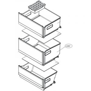 LG Tiroir intermédiaire (partie réfrigérateur) Repère 136c