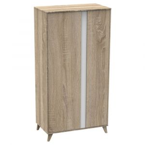 Sauthon Armoire chambre bébé 2 portes nova blanc lin - Blanc