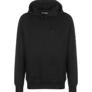 Calvin Klein Hoodie droit griffe &eacute;tiquet&eacute;e coton Noir