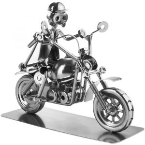 Brubaker Screw Man Motorcyclist - Handcrafted Steel Figure Metal Man - Metal Figure Gift for Motorcycle Fans