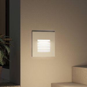 Projecteur encastrable dans le mur à intensité variable 'Makio' en aluminium pour couloir - argenté