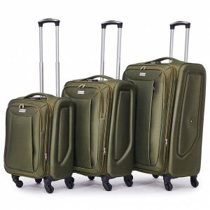 VERTICAL STUDIO Valise en tissu "Tromso" 20" 24" 28" Ensemble de 3 vert