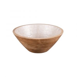 Table passion Saladier 30 cm blanc en bois
