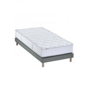 Image de Ensemble Matelas Ressorts COSMOS + Sommier Made in France Dimensions 90 x 190 cm, Sommier Gris chiné