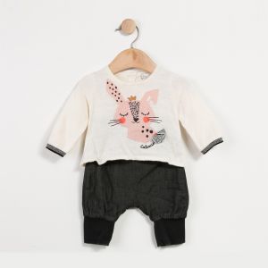 Catimini Pull Jacquard Pantalon Chambray Contes Bebe Fille Comparer Avec Touslesprix Com