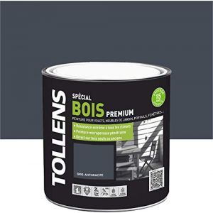 Tollens Peinture bois extérieure Gris anthracite satin 2L