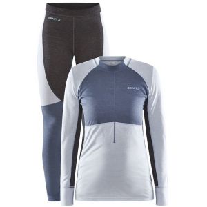 Craft Core Wool Mix Set Women, bleu/gris S Ensembles sous-vêtements thermiques ski