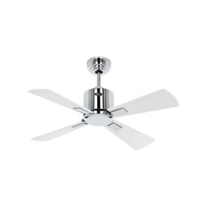 Boutica-design Ventilateur de Plafond Eco Neo III 92cm Chromé Blanc Gris Clair -