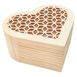 CTOP Boite En Bois Ciselé En Forme De Coeur 15 X 7 X 14,5 Cm