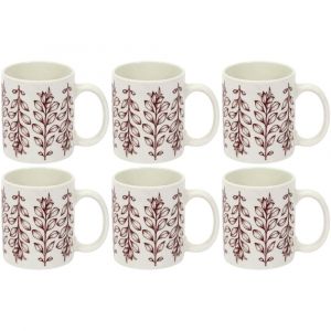 The home deco factory Mug en porcelaine cottage 35 cl (lot de 6) violet