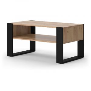 Vicco - Table basse Olli, Ch&ecirc;ne de force dor&eacute;, 92 x 45.6 cm avec tablette