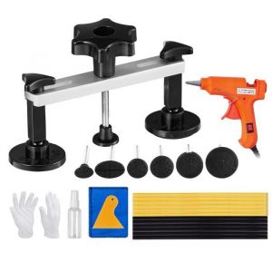 VEVOR Kit de réparation de Bosses sans Peinture 25 pièces avec extracteur de Pont et languettes pour Voiture avec Pistolet à Colle Chaude et bâtons de Colle