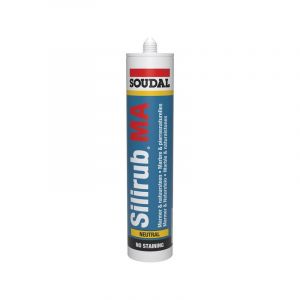 Soudal Mastic silicone sanitaire - silirub ma pierres naturelles blanc pistolable non silicone neutre 1 carton(s) de 15 cartouche(s) 7 minute(s) sanitaire 35