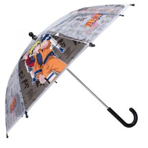 Vadobag Parapluie Enfant - Naruto - noir & transparent - bâton parapluie - stable et coupe-vent
