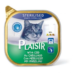 Repas Plaisir Aliment humide chat stérilisé Plaisir cabillaud en barquette de 100 g