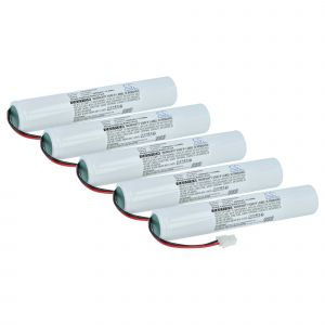 Vhbw 5x Batterie compatible avec Schneider OVA 58914, OVA Bargellini, OVA 58985 &eacute;clairage d'issue de secours (4000mAh, 3,6V, NiCd)