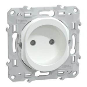 Schneider Electric Prise à puits 2P 16A bornes vis blanc - Ovalis