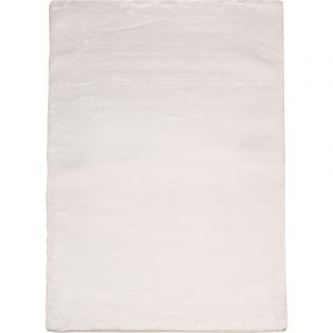 Sough - Tapis Salon Fourrure Poils Longs Velour Moelleux unicolore (Blanc - 80x150cm)