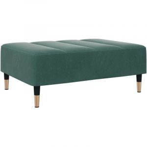 VidaXL Repose-pied vert fonc&eacute; 77x55x31 cm velours, tabouret, tabouret de canap&eacute;, si&egrave;ge de salon, pouf, repose-pied en tissu, meuble de salon