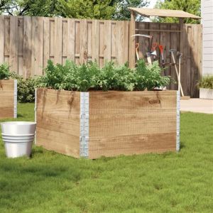 VidaXL Jardini&egrave;re 100x100 cm bois de pin massif, jardini&egrave;re d'ext&eacute;rieur, bac &agrave; fleurs, bac &agrave; tomates, jardini&egrave;re de terrasse, bac &agrave; pommes de terre