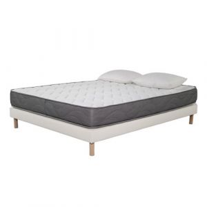 Image de AB Matelas - Ensemble Matelas mousse Luxe - 140x190cm et 2 Oreillers 50x70 et Sommier Blanc