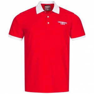 LEANDRO LIDO "Pallacanestro" Hommes Polo rouge-blanc