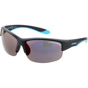 Alpina Flexxy HR Lunettes Adolescents, black matt-blue/blue mirror Lunettes enfant