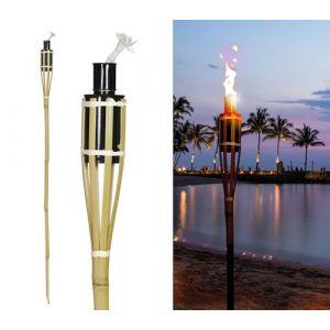 FIESTAS GUIRCA | Torche Décorative d'Éclairage (90 cm) - Effets de Lumière pour Fêtes d'Été et de Graduation - Idéal pour Thématiques Hawaïennes et Célébrations - Noir Naturel
