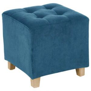 Image de Pouf Velours Leandre Bleu