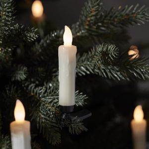 Lights4Fun 10 Bougies Ivoire pour Arbre de Noël