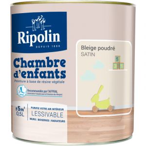 Image de Ripolin Peinture Murale Spéciale Chambre d'Enfants, Satin, Beige Poudré 0,5L